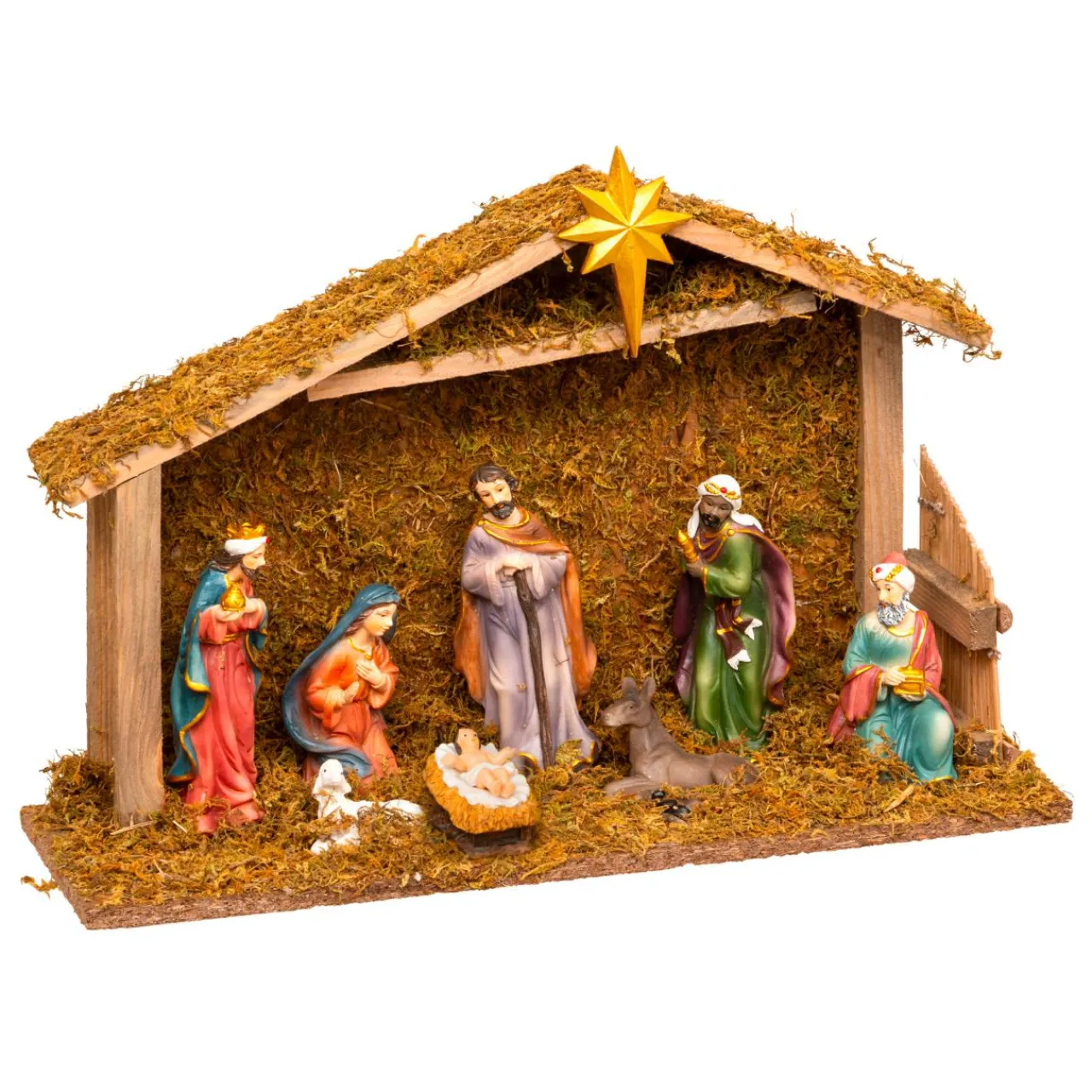JJA Crèche de Noël complète (H35 cm) Saint-Basile Multicolore New