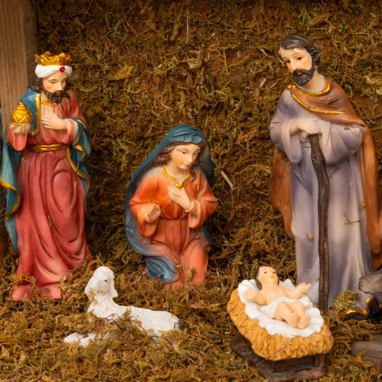 JJA Crèche de Noël complète (H35 cm) Saint-Basile Multicolore New