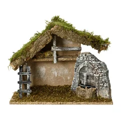 KAEMINGK Crèche de Noël vide avec fontaine (H24 cm) Sainte-Albane Naturel Clearance