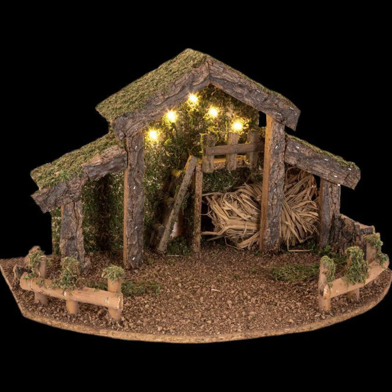 Feeric Lights & Christmas Crèche de Noël vide et lumineuse (H22 cm) Saint-Grégoire Hot