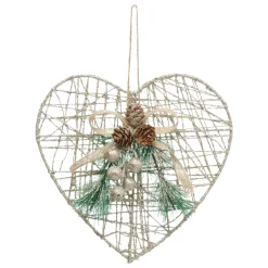 FEERIC LIGHTS Cœur de Noël à suspendre (H22 cm) Amour Pailleté Or Outlet