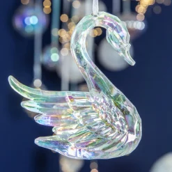 KAEMINGK Cygne à suspendre (H10 cm) Ice irisé Transparent