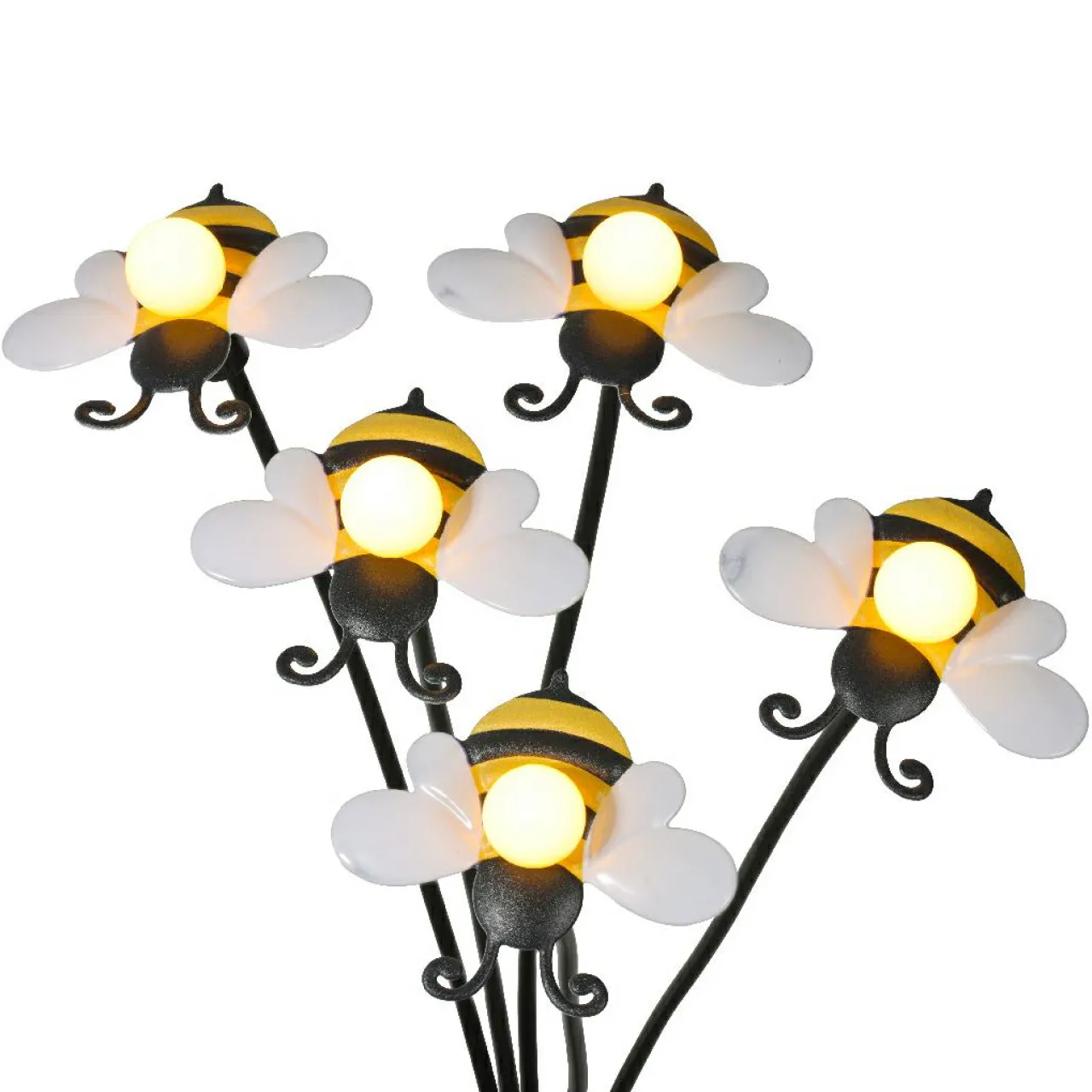 KAEMINGK Décoration lumineuse Solaire à piquer au sol (H60 cm) Abeilles et blanc chaud Jaune Discount