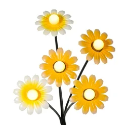KAEMINGK Décoration lumineuse Solaire à piquer au sol (H60 cm) Marguerites et blanc chaud Jaune Outlet
