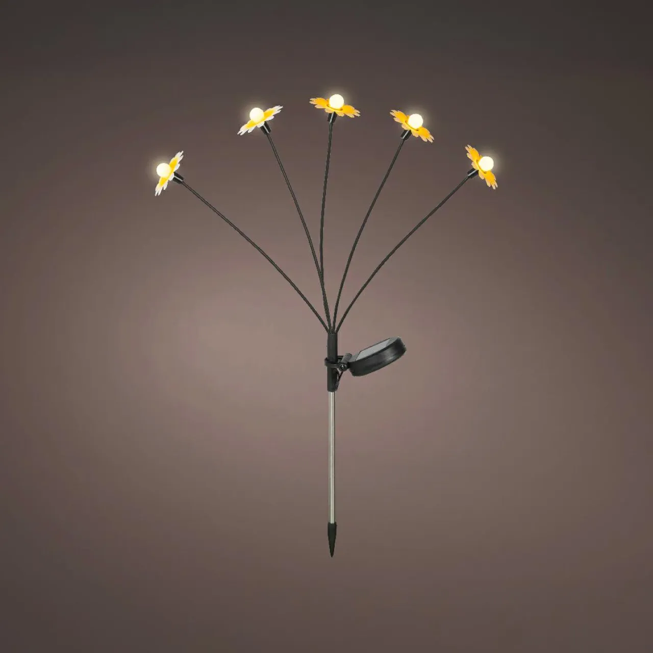 KAEMINGK Décoration lumineuse Solaire à piquer au sol (H60 cm) Marguerites et blanc chaud Jaune Outlet