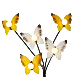 KAEMINGK Décoration lumineuse Solaire à piquer au sol (H60 cm) Papillons et blanc chaud Jaune Hot