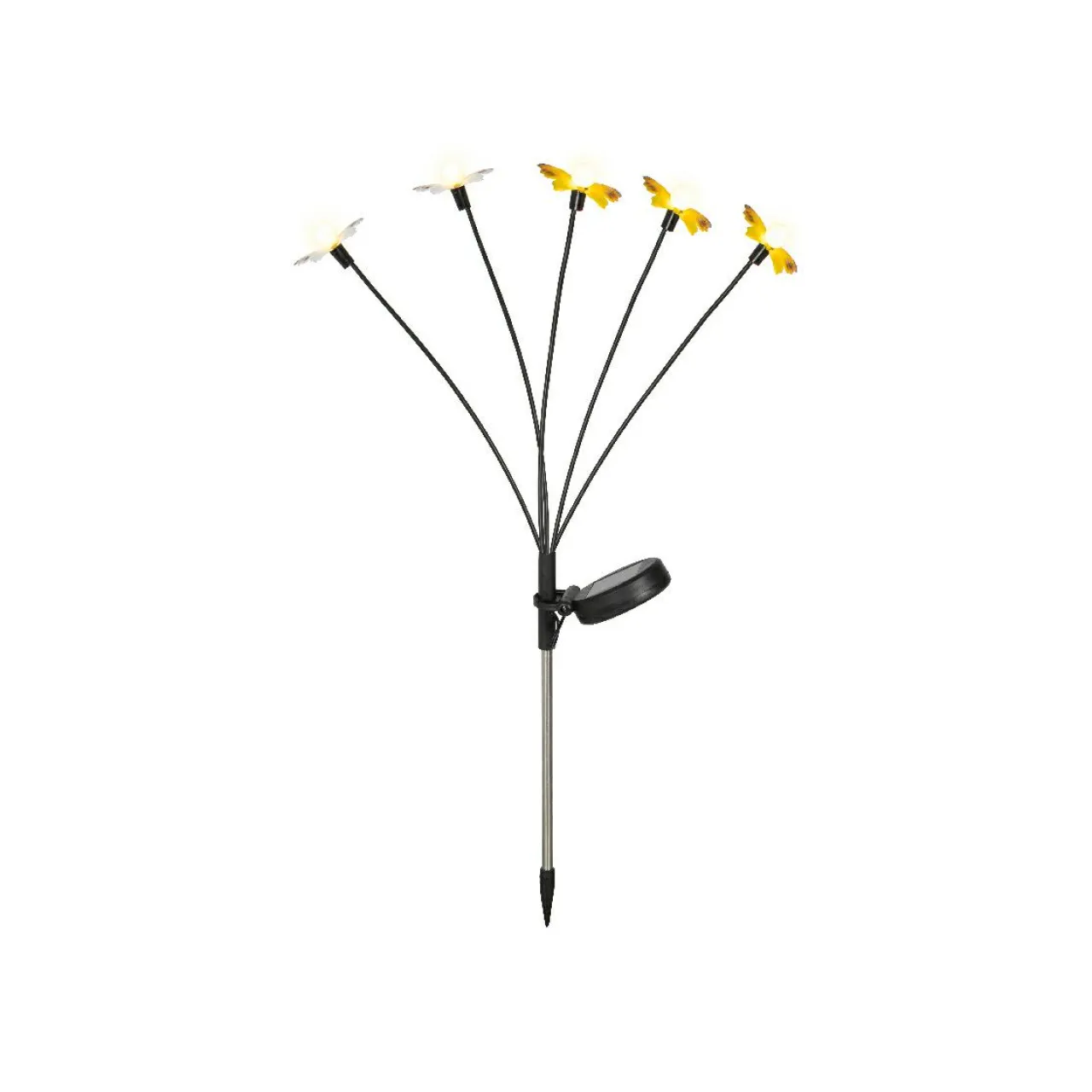 KAEMINGK Décoration lumineuse Solaire à piquer au sol (H60 cm) Papillons et blanc chaud Jaune Hot
