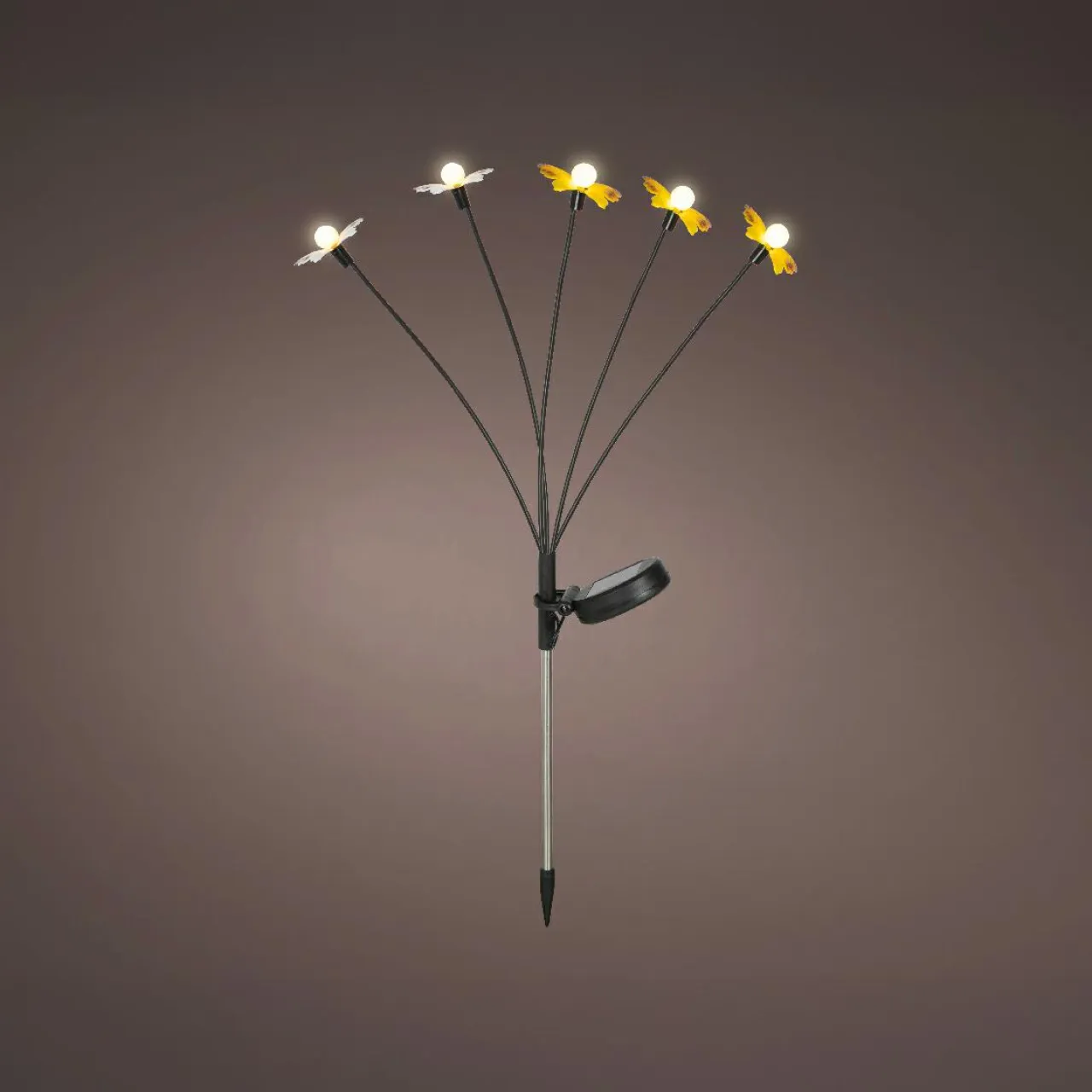KAEMINGK Décoration lumineuse Solaire à piquer au sol (H60 cm) Papillons et blanc chaud Jaune Hot