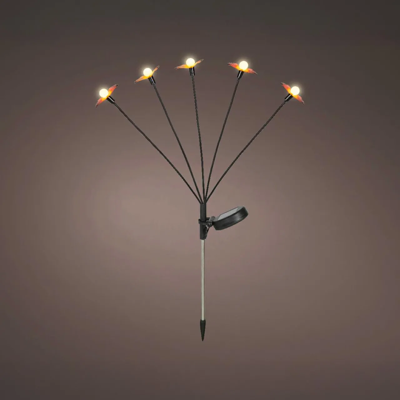 KAEMINGK Décoration lumineuse Solaire à piquer au sol (H60 cm) Papillons et blanc chaud Rouge Discount