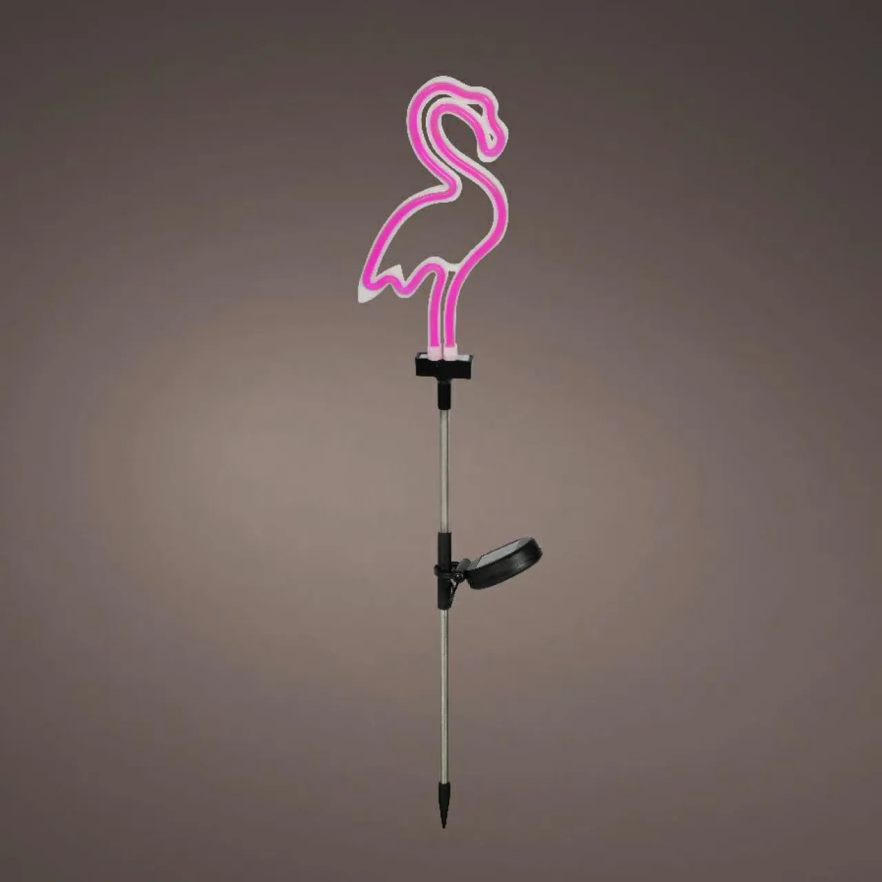 KAEMINGK Décoration lumineuse Solaire à piquer au sol (H74 cm) néon Flamant Rose Hot