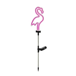 KAEMINGK Décoration lumineuse Solaire à piquer au sol (H74 cm) néon Flamant Rose Hot