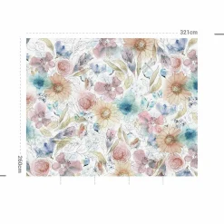 MOTIF Décoration murale adhésive (321 x 260 cm) Florelie Multicolore