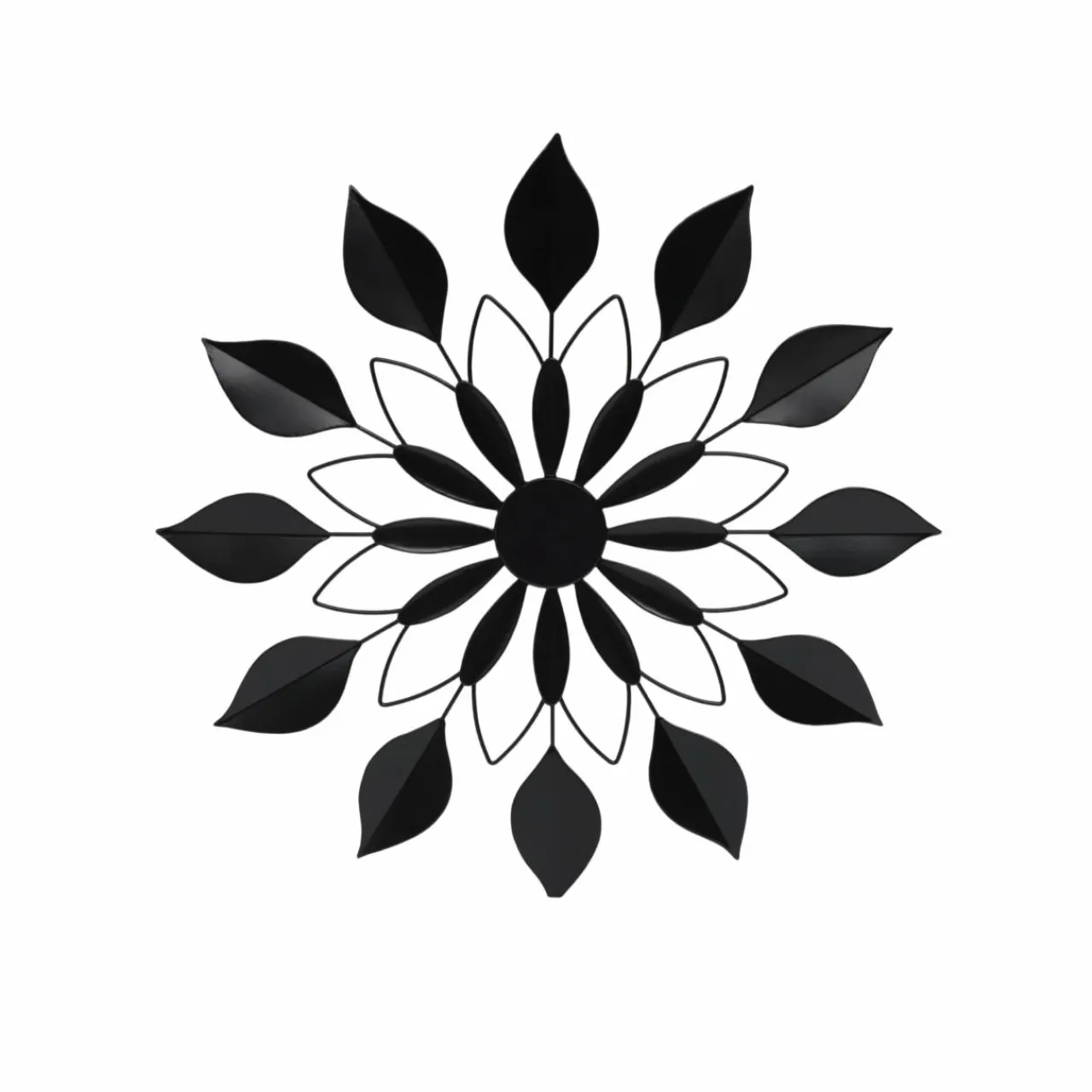 EMINZA Décoration murale en métal (D71 cm) Fleur Noir Clearance