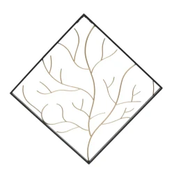 EMINZA Décoration murale en métal (H49,5 cm) Arbre contemporain et doré Noir Outlet