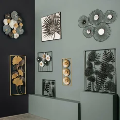 ATMOSPHERA Décoration murale en métal (H50 cm) Floral Queen Argent Hot