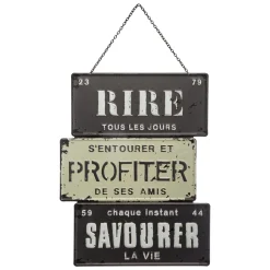 ATMOSPHERA Décoration murale en métal (H34 cm) Message Loft Noir Sale