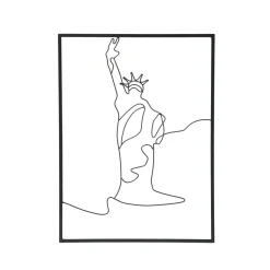 EMINZA Décoration murale en métal (H40 cm) Statut de la Liberté Noir Best