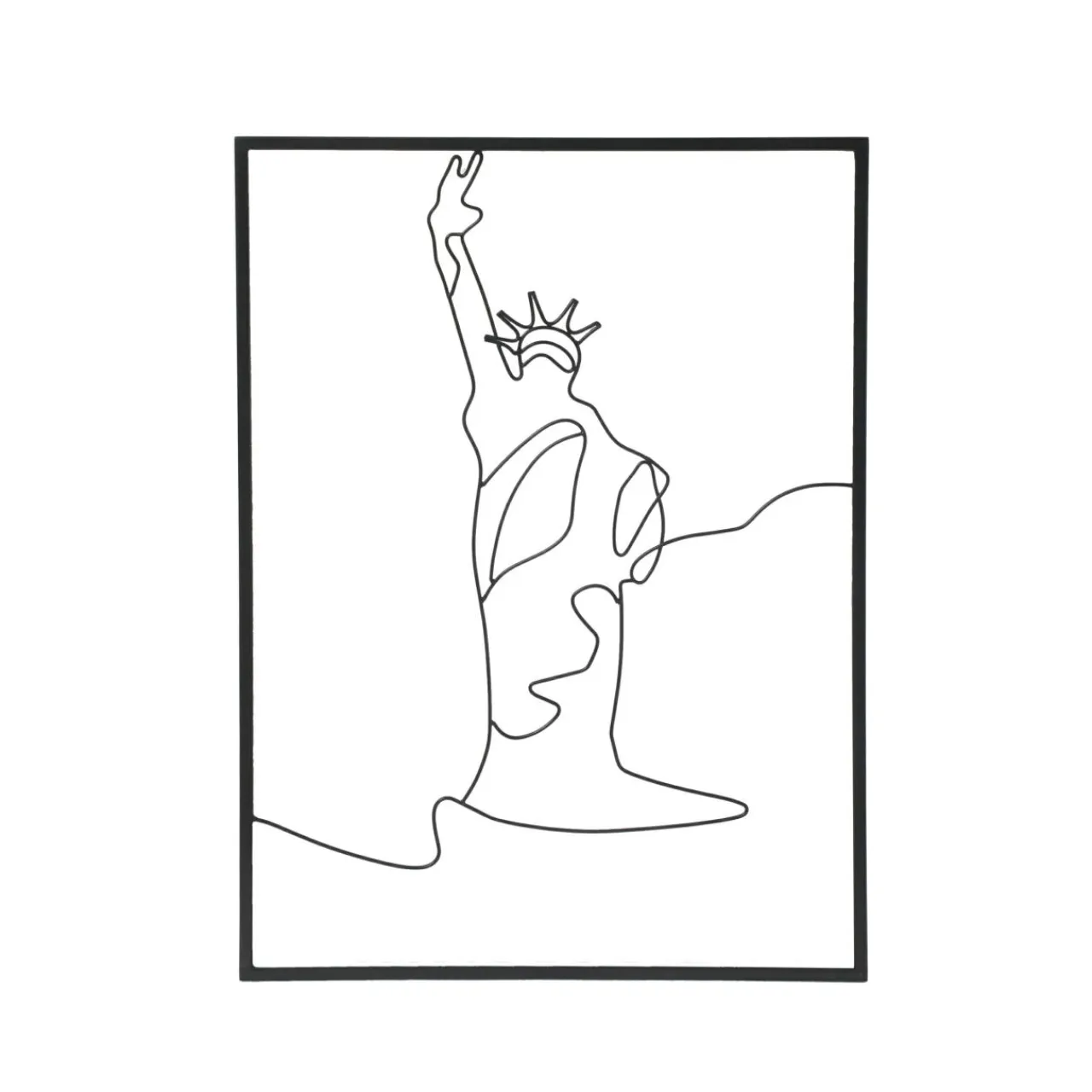 EMINZA Décoration murale en métal (H40 cm) Statut de la Liberté Noir Best