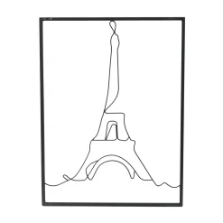 EMINZA Décoration murale en métal (H45 cm) Tour Eiffel Noir Clearance