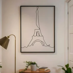 EMINZA Décoration murale en métal (H80 cm) Tour Eiffel Noir Best