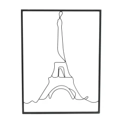 EMINZA Décoration murale en métal (H80 cm) Tour Eiffel Noir Best