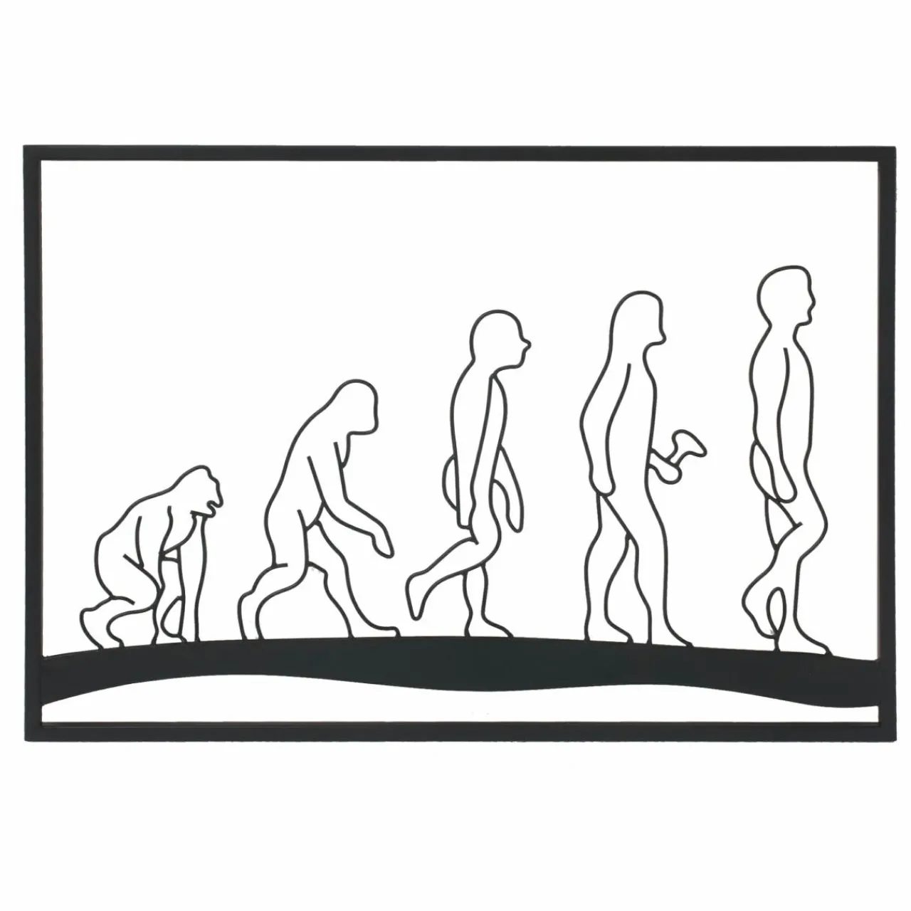 EMINZA Décoration murale en métal (70 x H50 cm) Evolution Noir Clearance