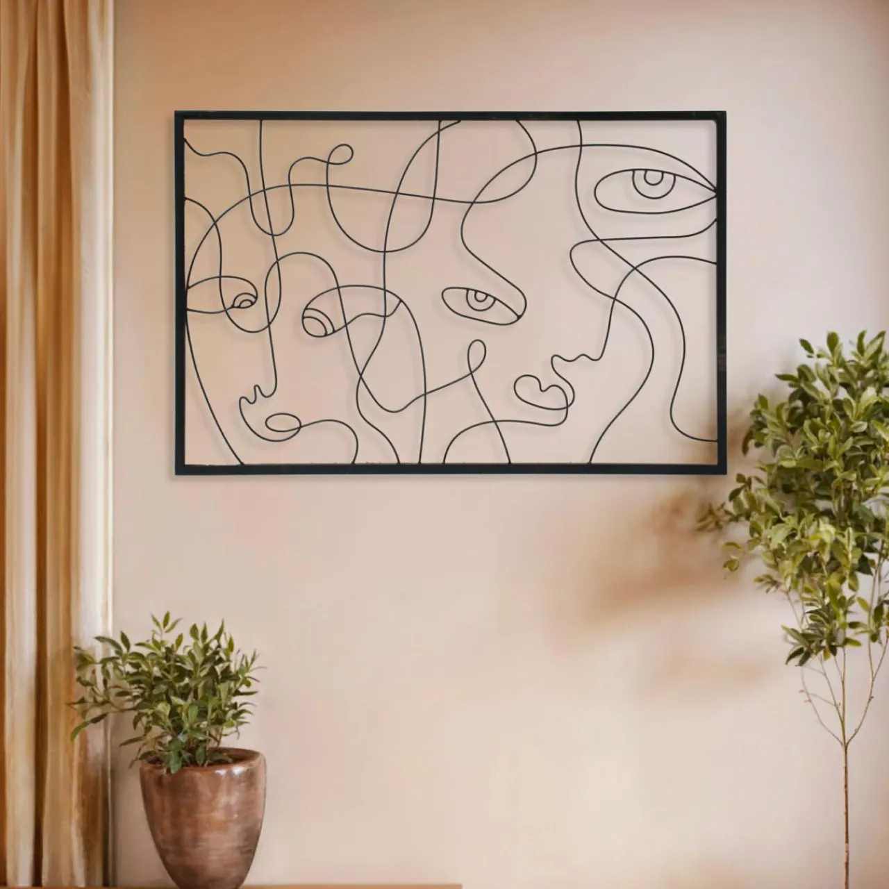 EMINZA Décoration murale en métal (90 x H60 cm) Poker face Noir Outlet