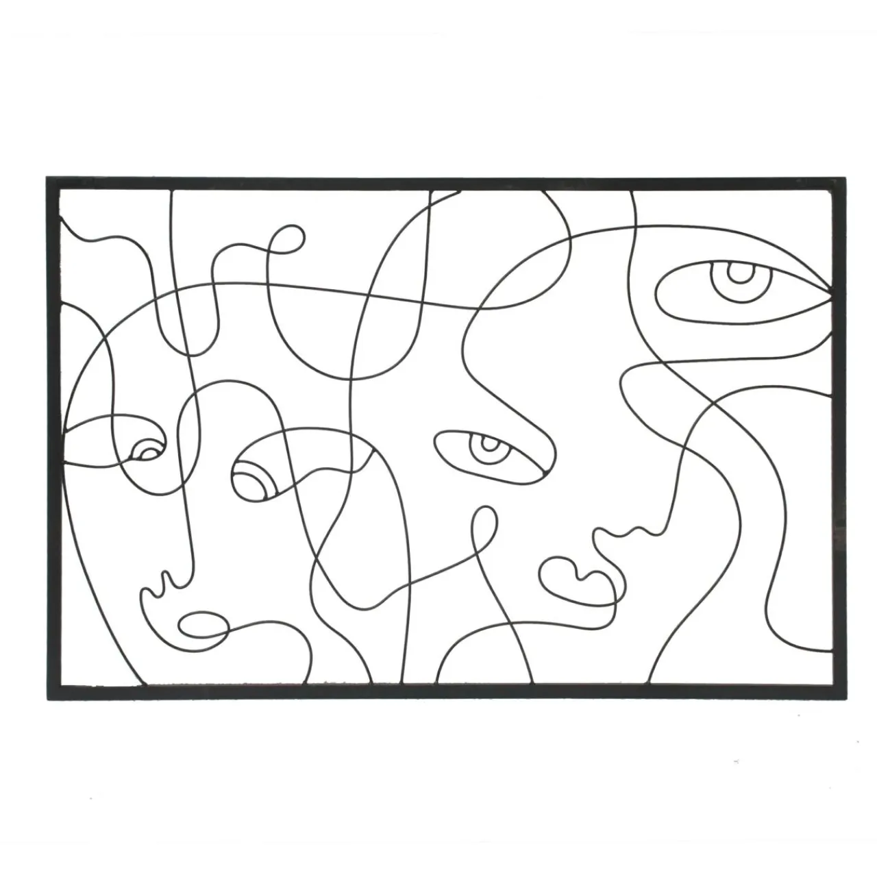 EMINZA Décoration murale en métal (90 x H60 cm) Poker face Noir Outlet