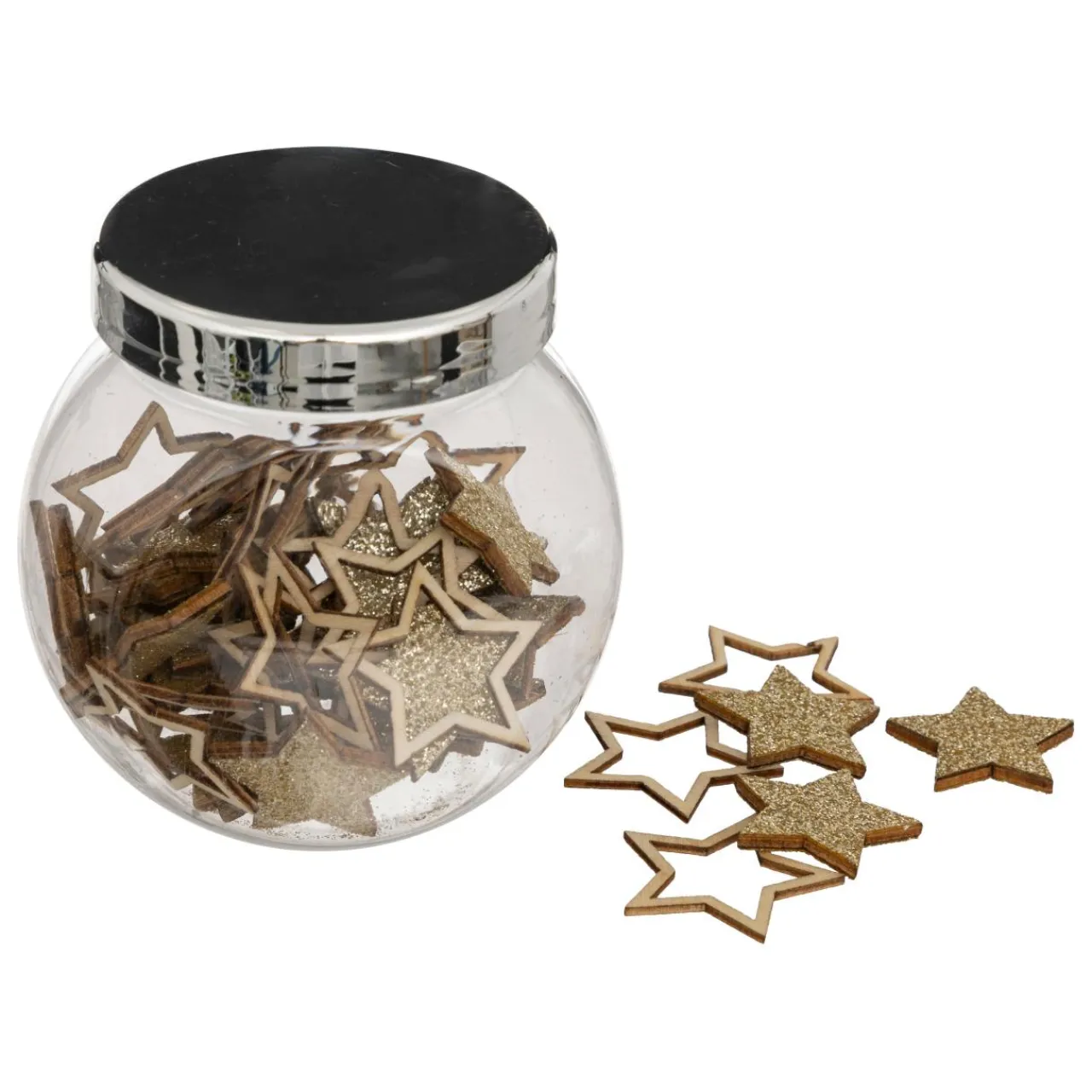 Décorations à parsemer (20 gr) Petites étoiles en bois Naturel New