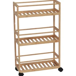 TENDANCE Desserte à roulettes 3 niveaux bambou (H75 cm) Harmonie Naturel Outlet
