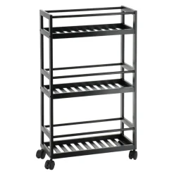 TENDANCE Desserte à roulettes 3 niveaux (H75 cm) Japandi Noir Clearance