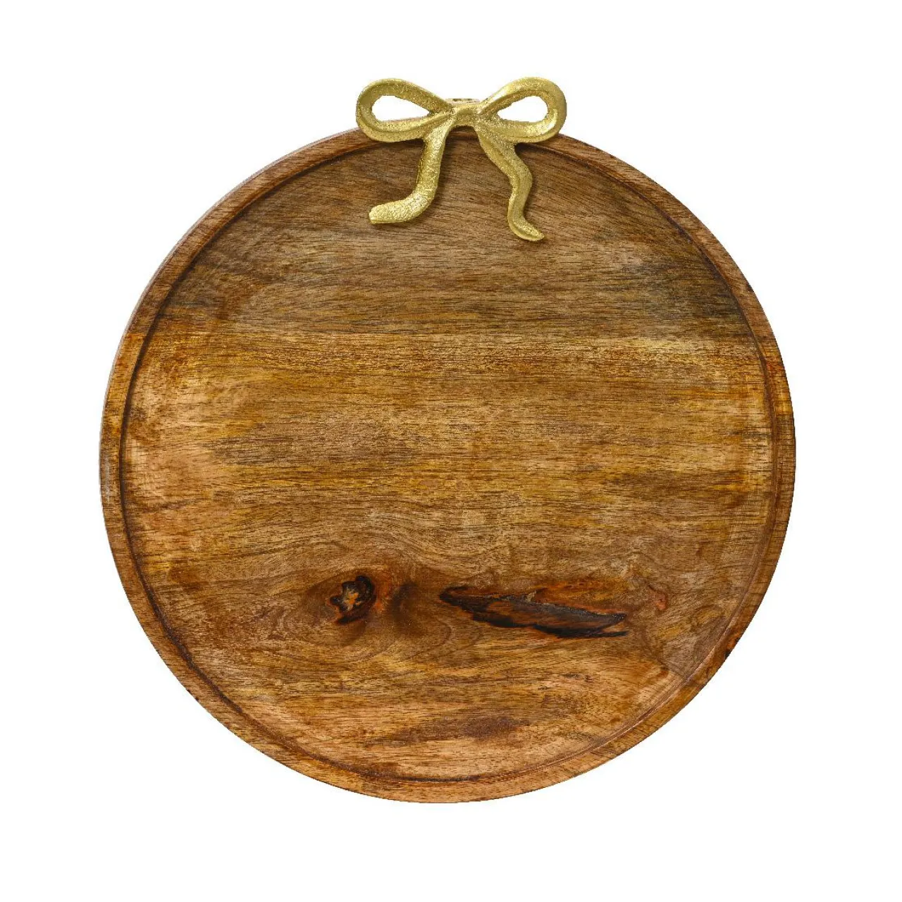 KAEMINGK Dessous d'assiette en manguier (D33 cm) Nœud en or Bois Clearance