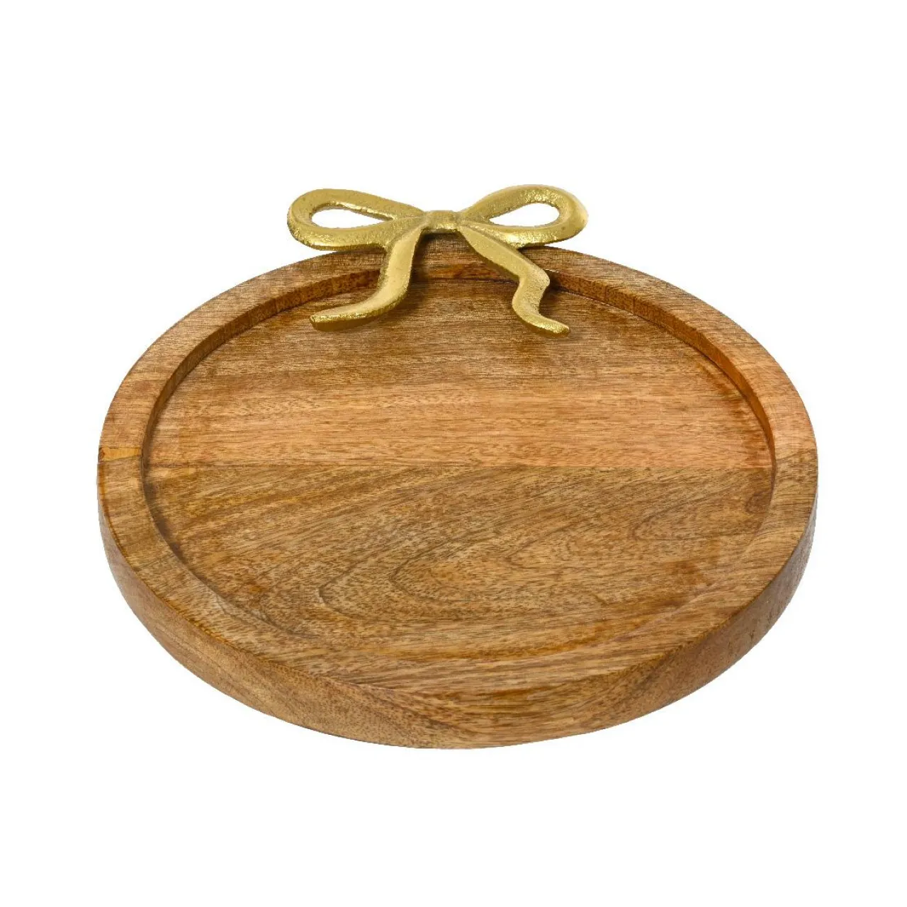 KAEMINGK Dessous d'assiette en manguier (D33 cm) Nœud en or Bois Clearance