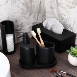 TENDANCE Distributeur à cotons (H17 cm) Japandi Noir Online
