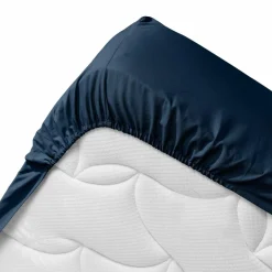 DOUCEUR D'INTERIEUR Drap housse coton bio (90 x 190 cm) Biolina Bleu nuit Online