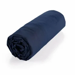 DOUCEUR D'INTERIEUR Drap housse coton bio (160 x 200 cm) Biolina Bleu nuit New