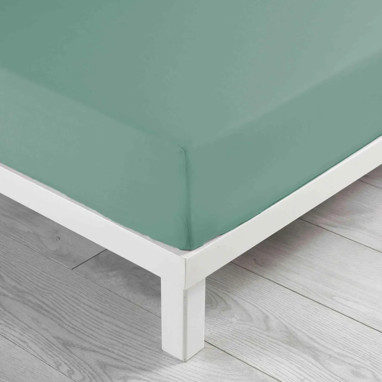 DOUCEUR D'INTERIEUR Drap housse coton lavé (160 x 200 cm) Linette Vert sauge Hot