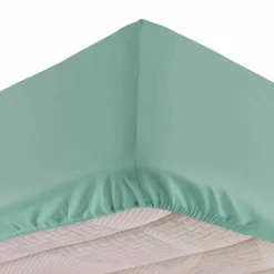 DOUCEUR D'INTERIEUR Drap housse coton lavé (160 x 200 cm) Linette Vert sauge Hot