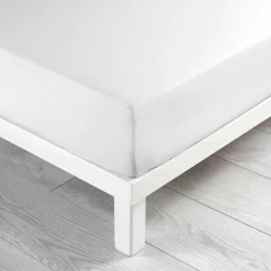 DOUCEUR D'INTERIEUR Drap housse coton lavé (140 x 190 cm) Linette Blanc Hot