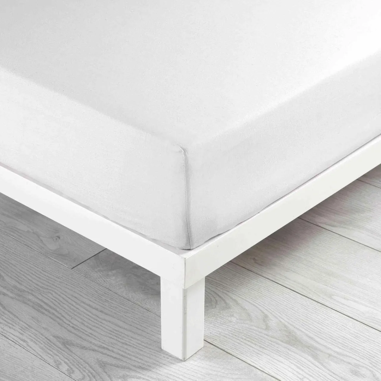 DOUCEUR D'INTERIEUR Drap housse coton lavé (140 x 190 cm) Linette Blanc Hot