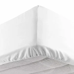 DOUCEUR D'INTERIEUR Drap housse coton lavé (140 x 190 cm) Linette Blanc Hot