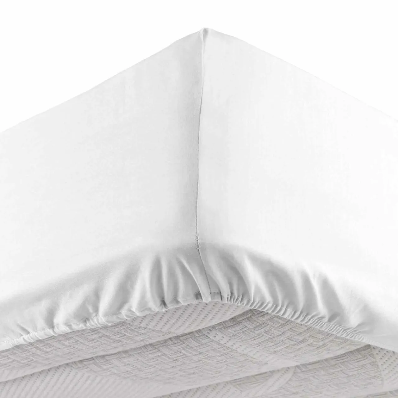 DOUCEUR D'INTERIEUR Drap housse coton lavé (140 x 190 cm) Linette Blanc Hot