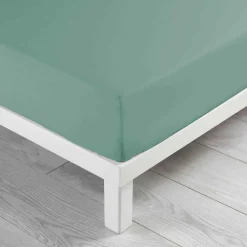 DOUCEUR D'INTERIEUR Drap housse coton lavé (140 x 190 cm) Linette Vert sauge Online