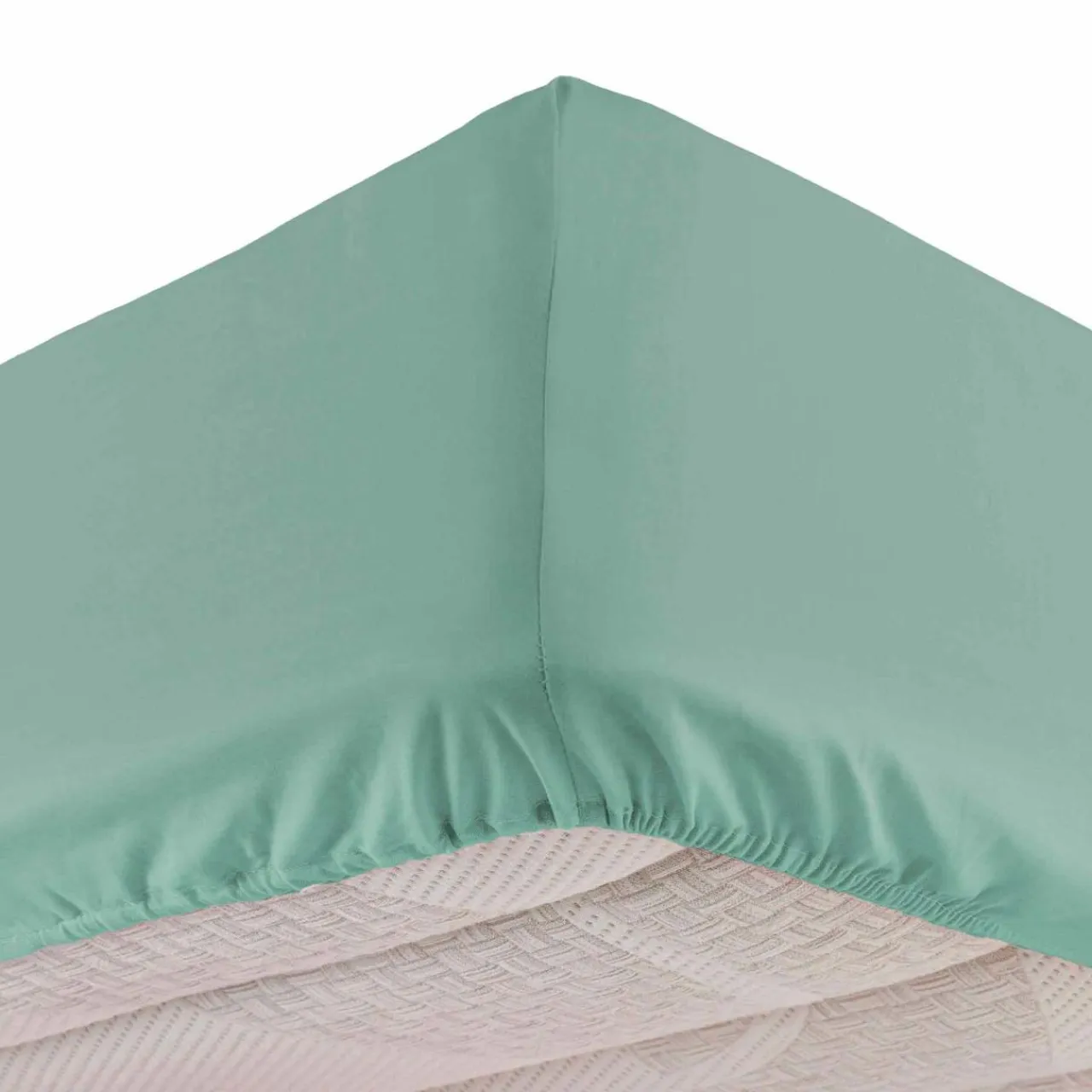DOUCEUR D'INTERIEUR Drap housse coton lavé (140 x 190 cm) Linette Vert sauge Online