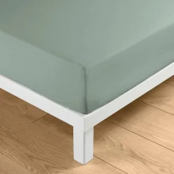 douceur d'intu017drieur Drap housse coton lavé (160 x 200 cm) Linella sauge Vert Outlet