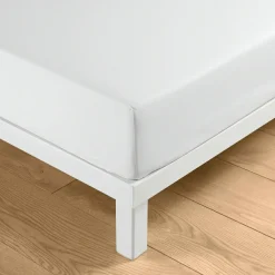 douceur d'intu017drieur Drap housse coton lavé (140 x 190 cm) Linella Blanc Hot
