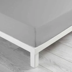 DOUCEUR D'INTERIEUR Drap housse coton lavé (160 x 200 cm) Linette Gris