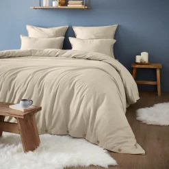 EMINZA Drap housse flanelle de coton (140 x 200 cm) Nina Beige Clearance