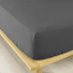 EMINZA Drap housse flanelle de coton (180 x 200 cm) Nina Gris Anthracite Discount