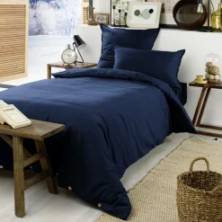 EMINZA Drap housse flanelle de coton (90 x 190 cm) Nina Bleu nuit Best